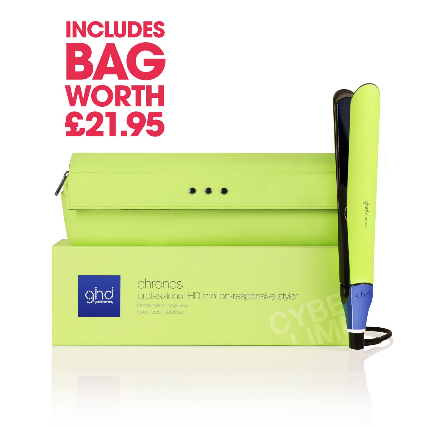 ghd Chronos - Hair Straightener in Cyber Lime Colour Crush