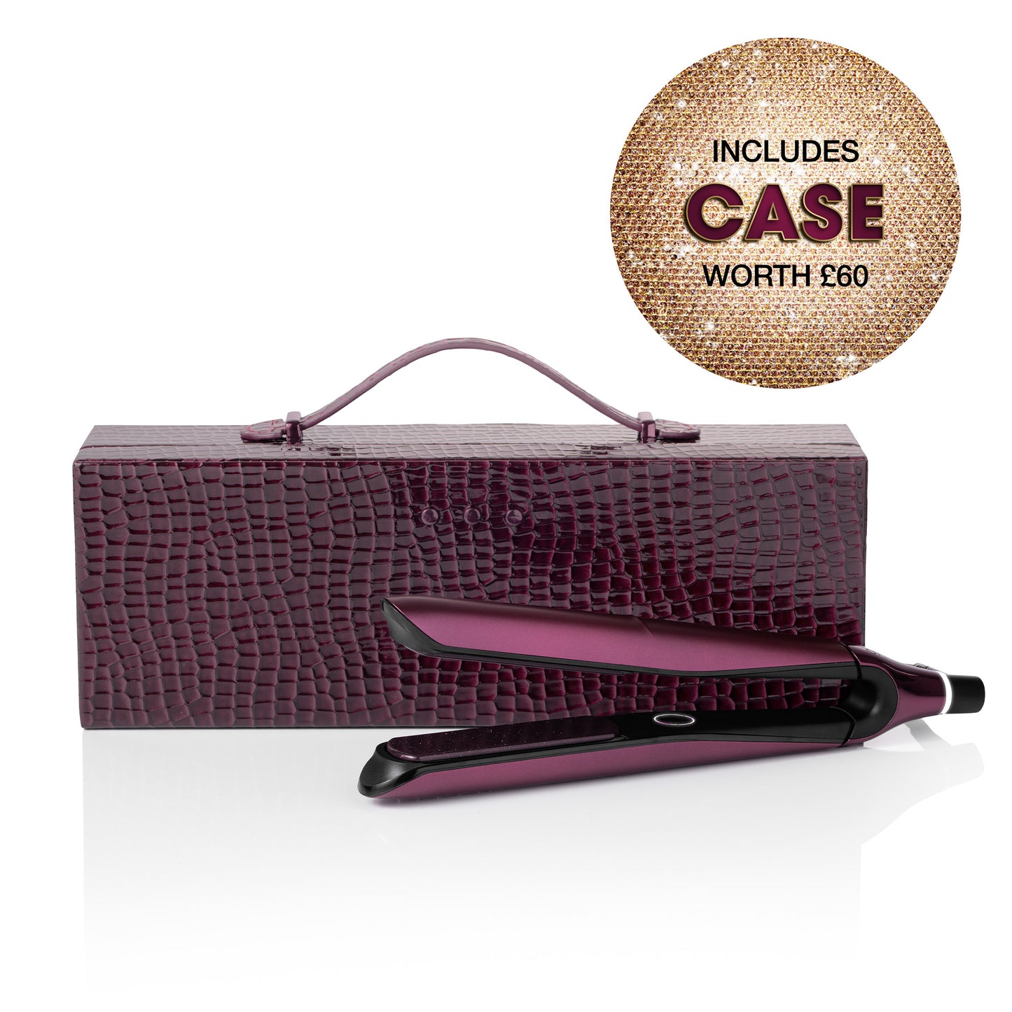 ghd Chronos Limited Edition Gift Set - Hair Straighteners in Cherry Chic with Luxe Vanity Case, 3x Faster Styling, No Heat Damage