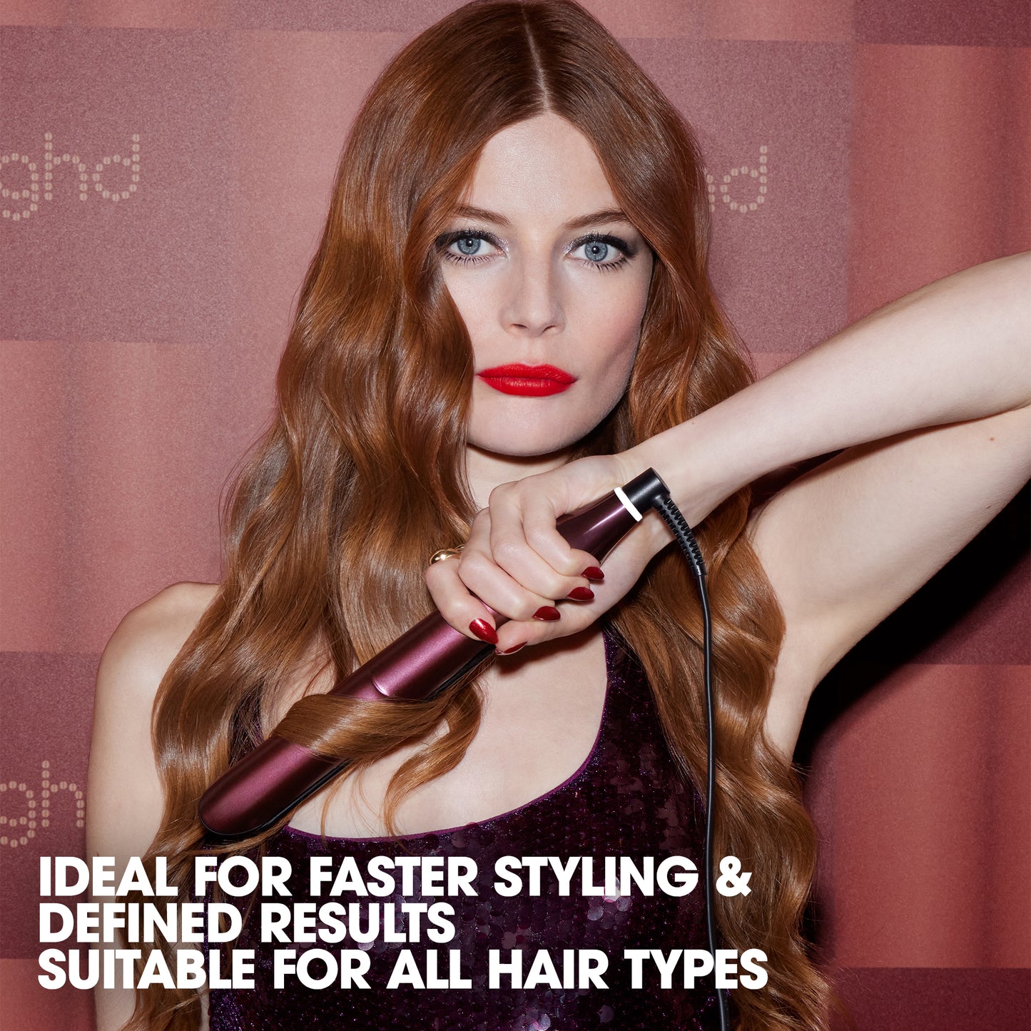 ghd Chronos Limited Edition Gift Set - Hair Straighteners in Cherry Chic with Luxe Vanity Case, 3x Faster Styling, No Heat Damage