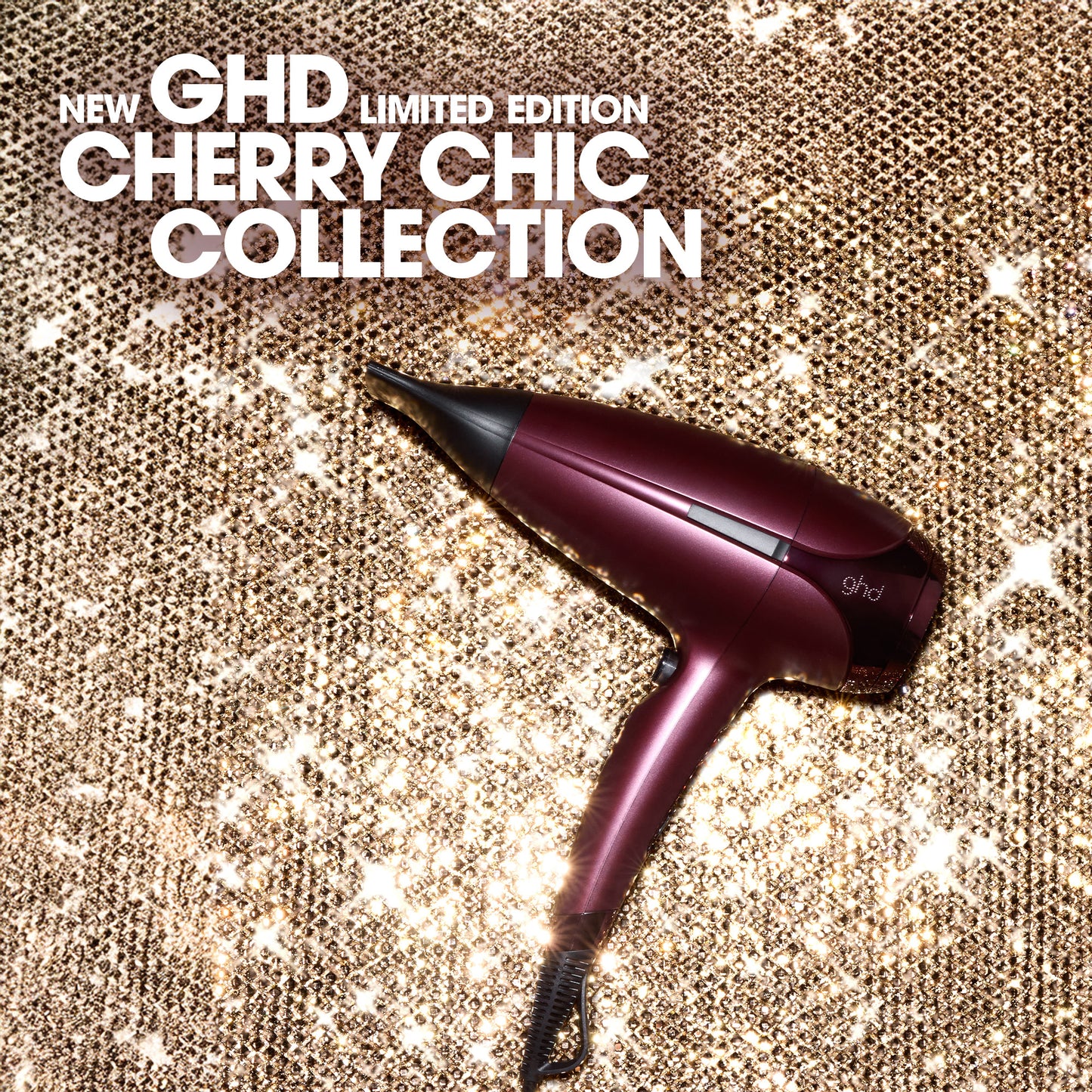 ghd Helios Limited Edition Gift Set - Hair Dryer in Cherry Chic With Luxe Vanity Bag, Powerful, Lightweight