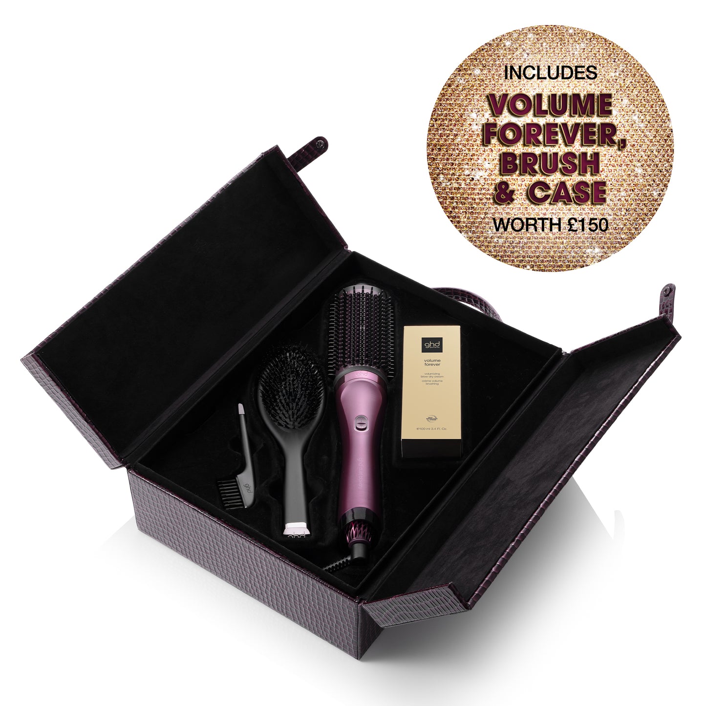 ghd Duet Blowdry Limited Edition Gift Set - 2-in-1 Hair Dryer Brush in Cherry Chic, with Luxe Vanity Case, No Heat Damage