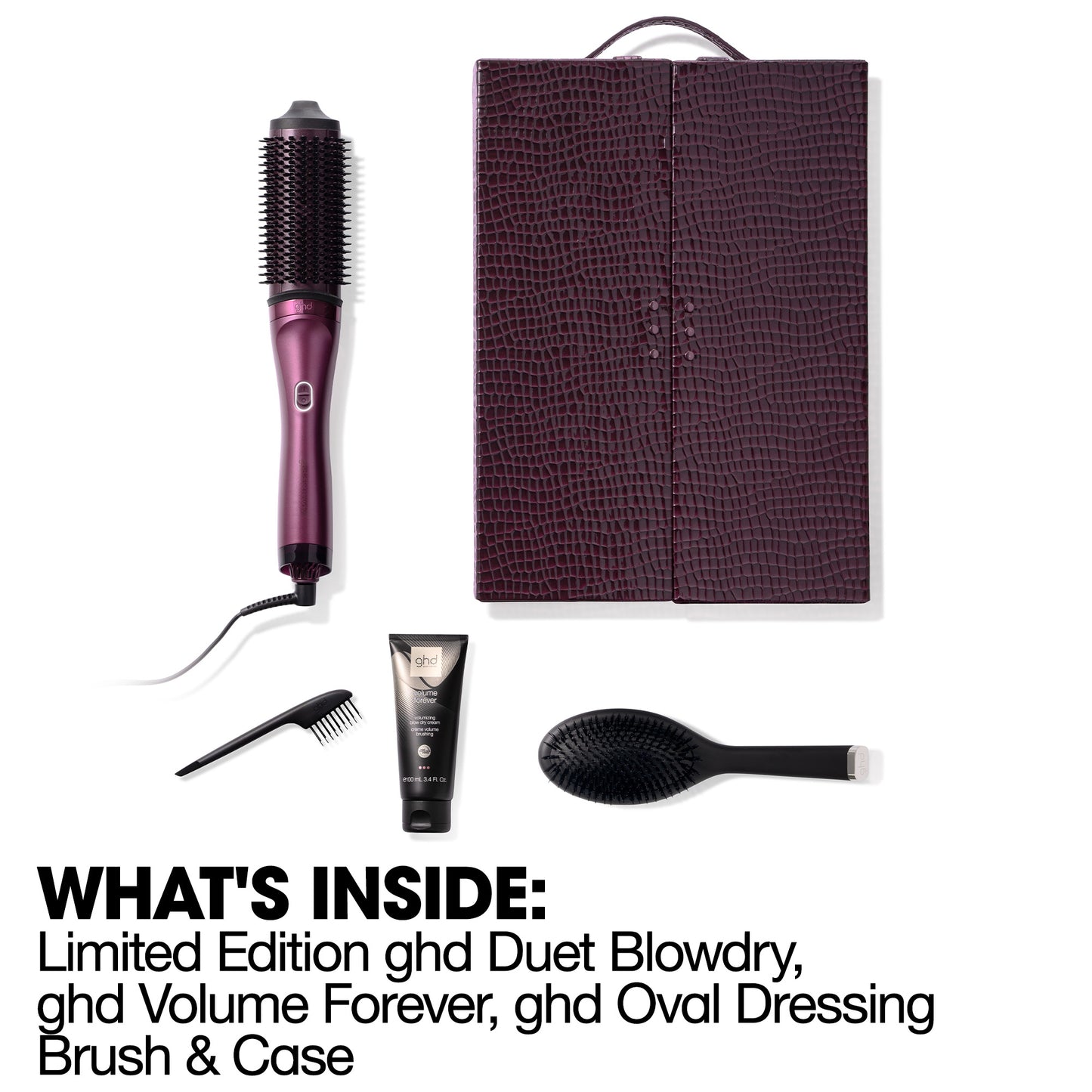ghd Duet Blowdry Limited Edition Gift Set - 2-in-1 Hair Dryer Brush in Cherry Chic, with Luxe Vanity Case, No Heat Damage