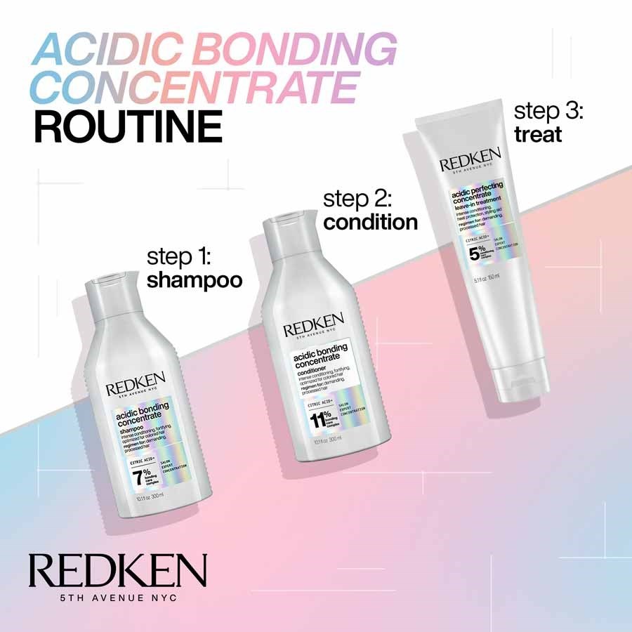 Redken Acidic Bonding Concentrate Shampoo, Conditoner and Leave-In Treatment