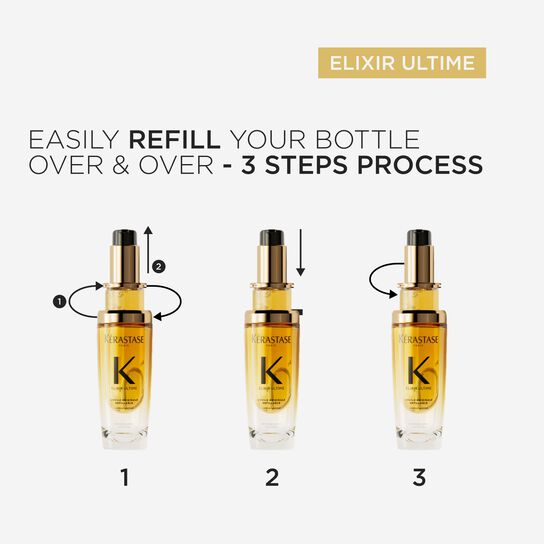 Kérastase Elixir Ultime Hair Oil L'Huile Originale Refill Capsule, For All Hair Types with Argan Oil 75ml