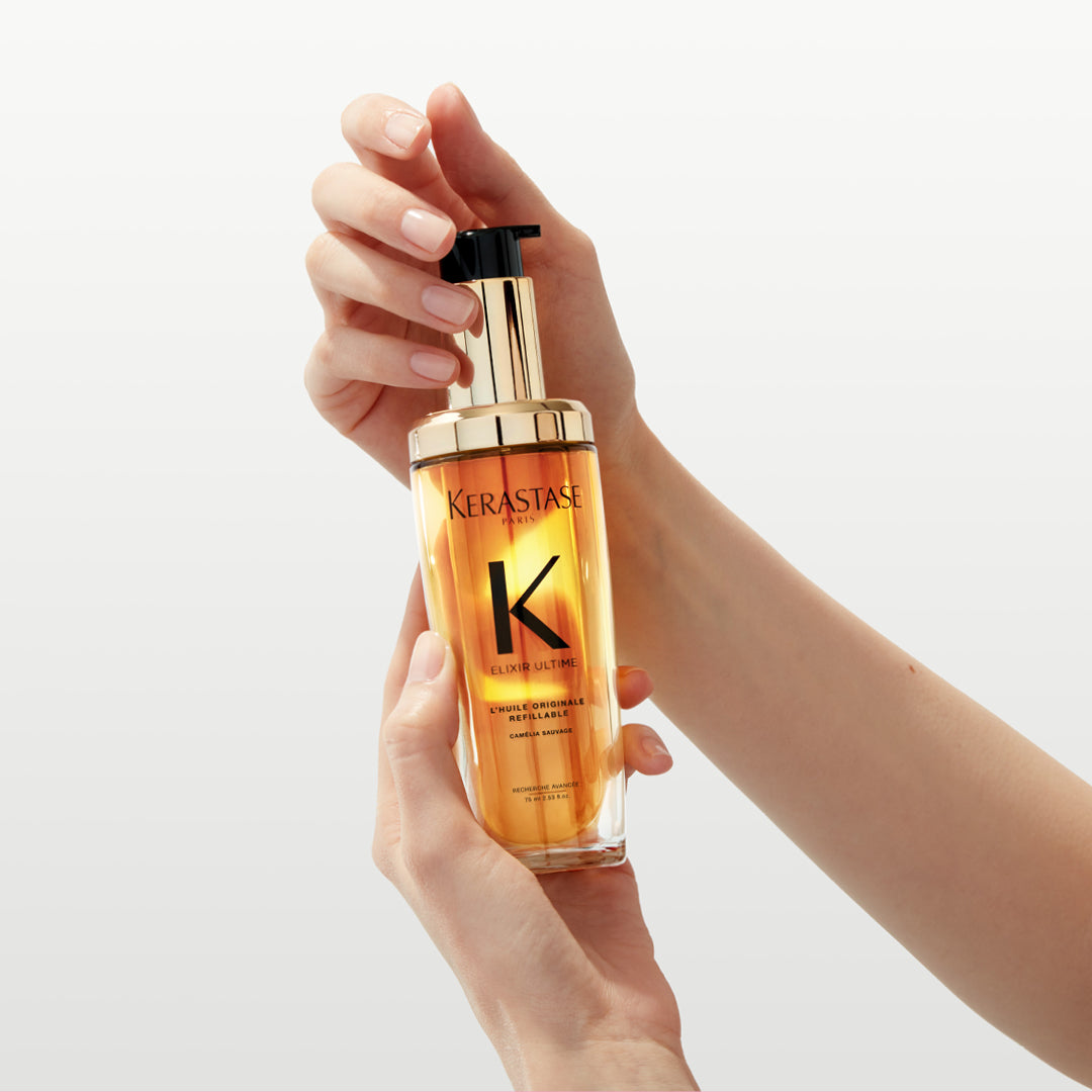 Kérastase Elixir Ultime Hair Oil L'Huile Originale Refillable, For All Hair Types with Argan Oil & Heat Protection 75ml