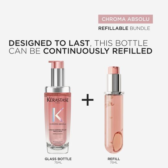 Kérastase Chroma Absolu L'huile Chroma Éclat Refillable Hair Oil, For Colour-Treated Hair 75ml