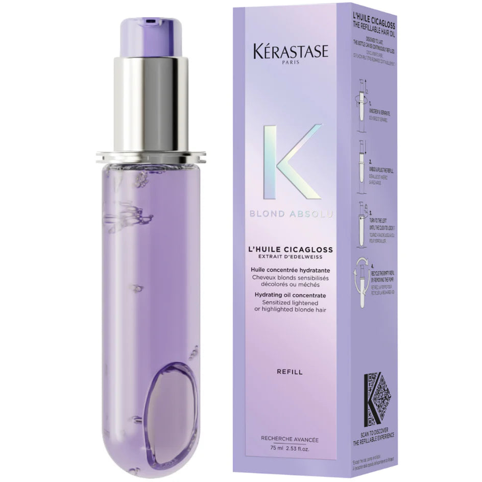 Kérastase Blond Absolu L'huile Cicagloss Refill Capsule Hair Oil, For Blonde Hair 75ml