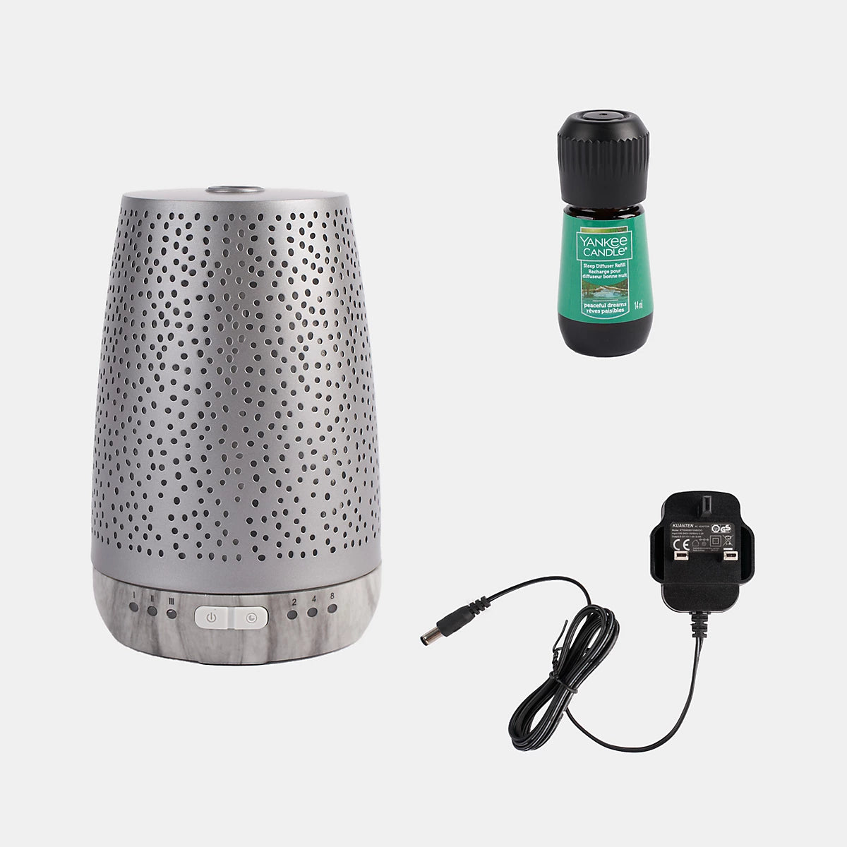 Yankee Candle Sleep Diffuser Starter Kit - Silver - Peaceful Dreams Electric Fragrance Diffuser