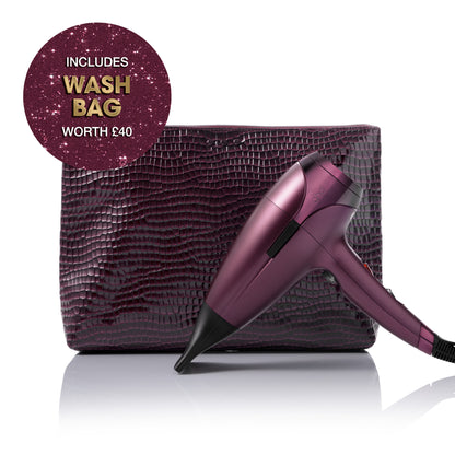 ghd Helios Limited Edition Gift Set - Hair Dryer in Cherry Chic With Luxe Vanity Bag, Powerful, Lightweight