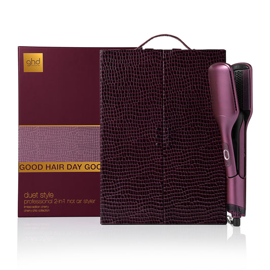 ghd Duet Style Limited Edition Gift Set - 2-in-1 Hot Air Styler In Cherry Chic, With Luxe Vanity Case, No Heat Damage