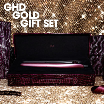 ghd Gold Limited Edition Gift Set - Hair Straighteners in Cherry Chic With Luxe Vanity Case, 65% More Shine