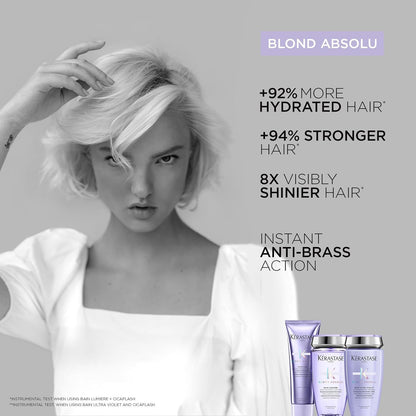 Kérastase Blond Absolu Hair Routine Shampoo, Conditioner and Treatment Trio for Lightened or Highlighted Hair
