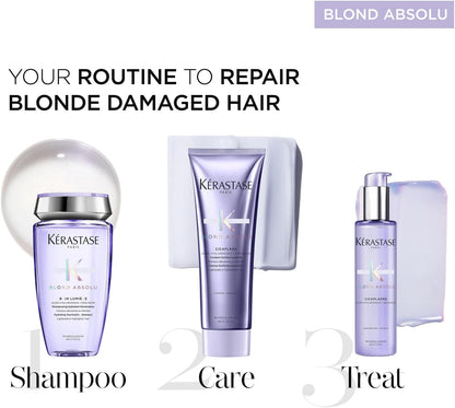 Kérastase Blond Absolu Hair Routine Shampoo, Conditioner and Treatment Trio for Lightened or Highlighted Hair