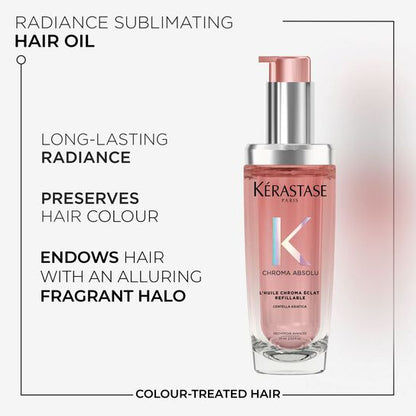 Kérastase Chroma Absolu L'huile Chroma Éclat Refillable Hair Oil, For Colour-Treated Hair 75ml