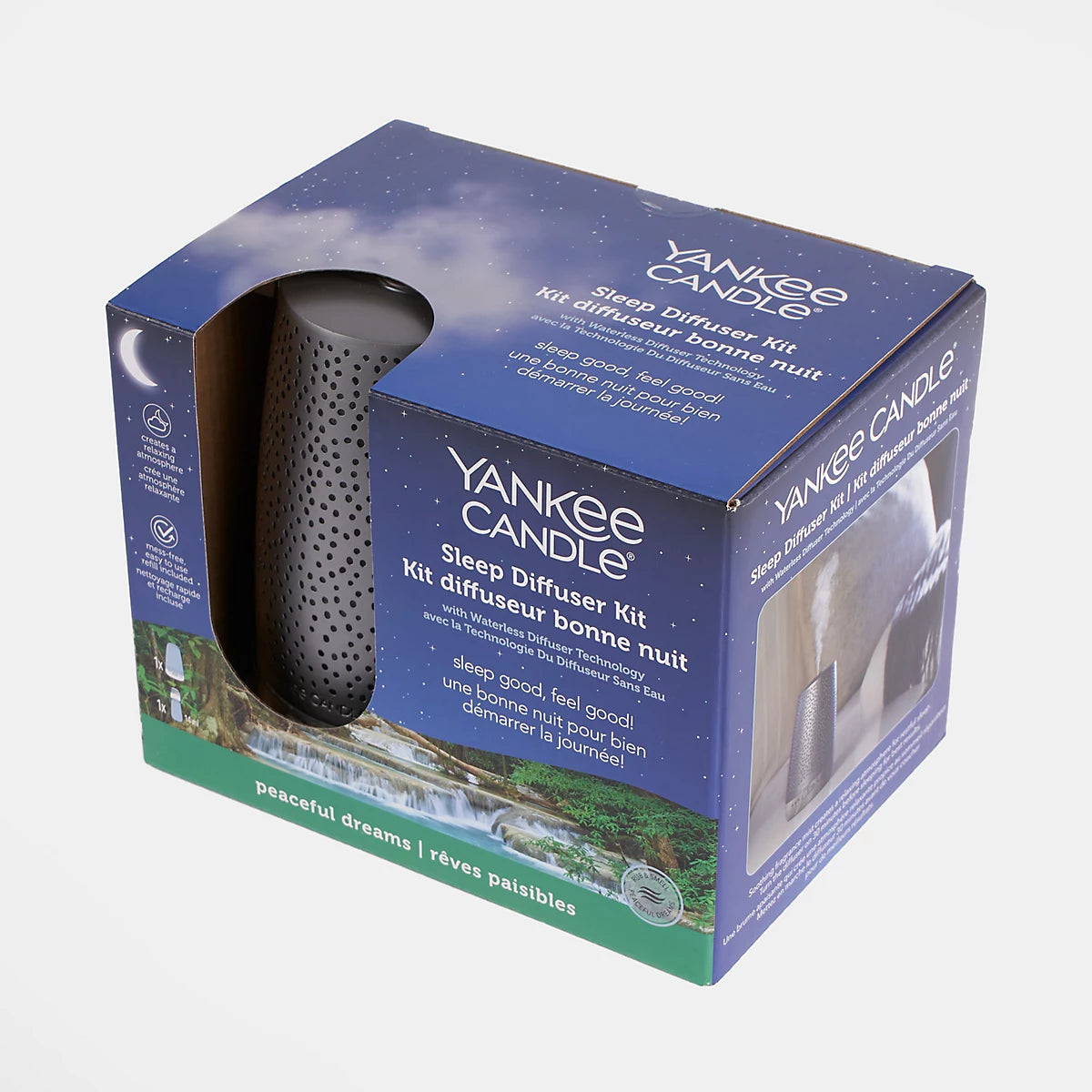 Yankee Candle Sleep Diffuser Starter Kit - Silver - Peaceful Dreams Electric Fragrance Diffuser